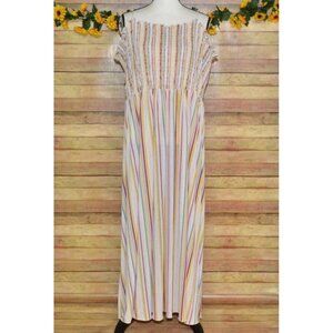 Wild Fable Striped Sleeveless Maxi Dress Plus Size 4X Tie Up Straps Sundress